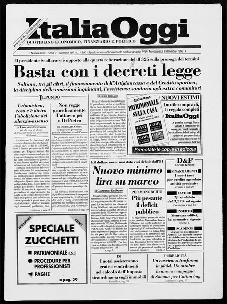 Italia oggi : quotidiano di economia finanza e politica